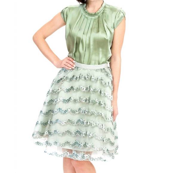 NEW EVA FRANCO relis skirt in mint